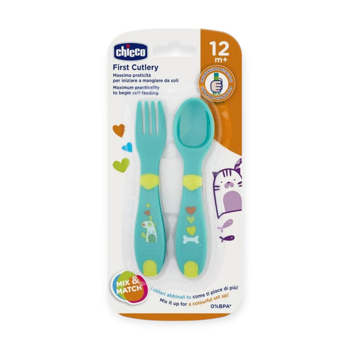 Chicco First Cutlery 12+m Neutral - BabyAmore