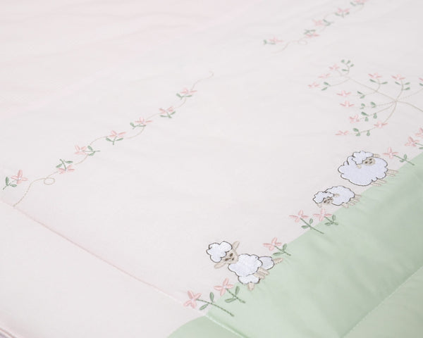 Blooms and Butterflies Lambs in Meadow Comforter