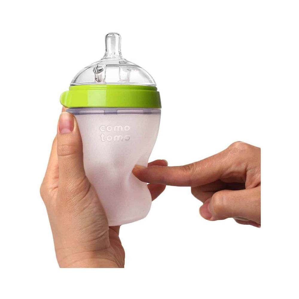 Comotomo Natural Feel Baby Bottle, Green, 150 ml – BabyAmore