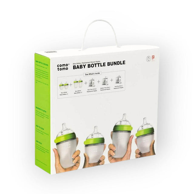 Comotomo Baby Bottle Bundle, Green