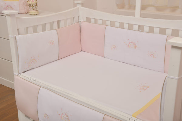 Blooms and Butterflies Rainbow Pink Cot Sheet