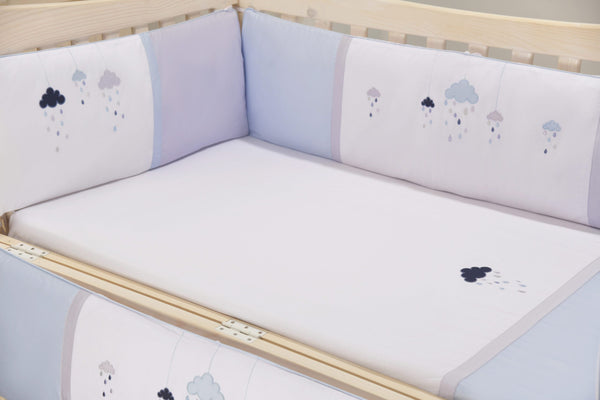 Blooms and Butterflies Rainy Blue Cot Sheet