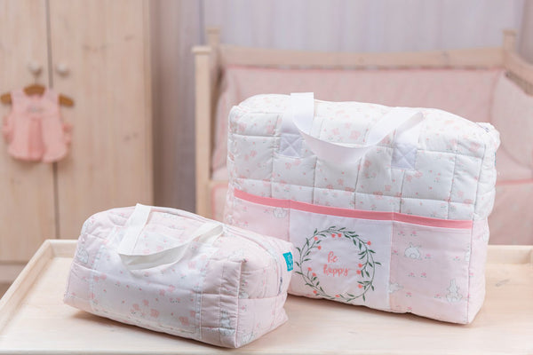 Blooms and Butterflies Be Happy Large Bag