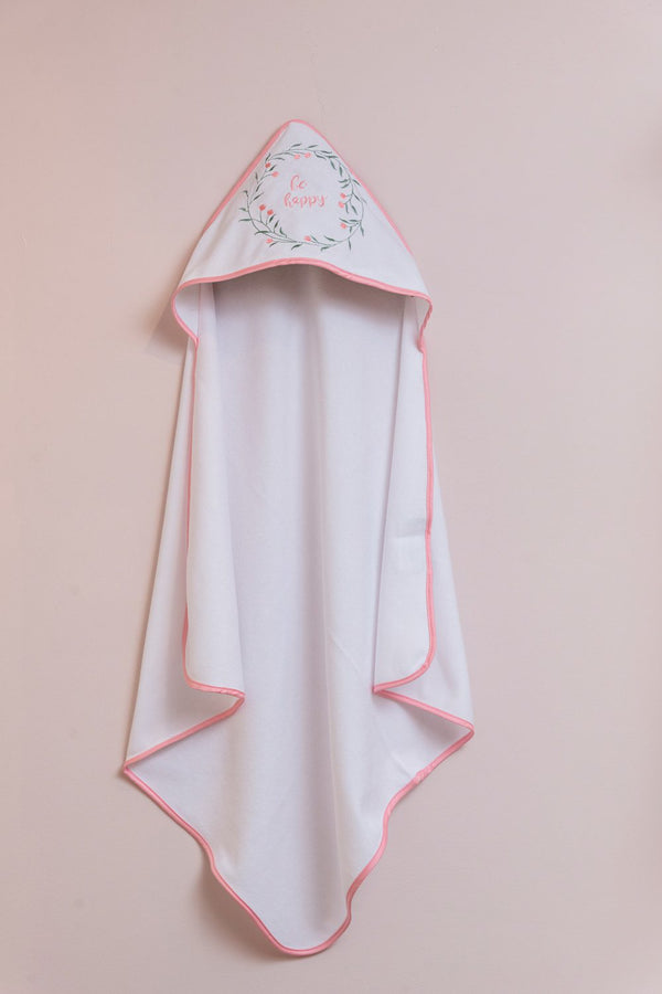 Blooms and Butterflies Be Happy Hooded Towel