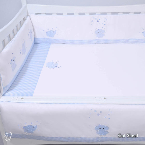 Blooms and Butterflies Jumbo Babies Blue Cot Sheet