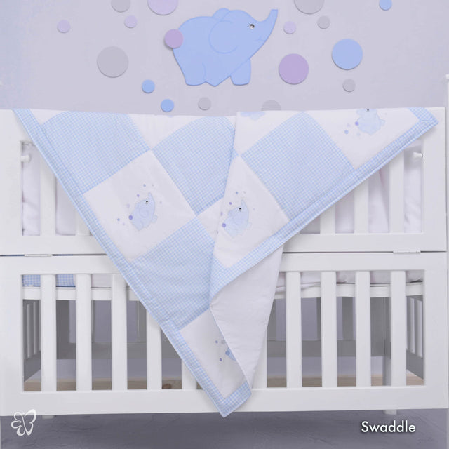 Blooms and Butterflies Jumbo Babies Blue Swaddle