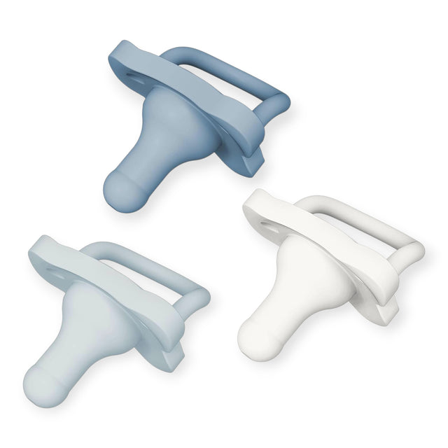 Dr. Brown's HappyPaci 100% Silicone Pacifier 0-6m, BPA Free, White, Blue, Light Blue, Pack Of 3
