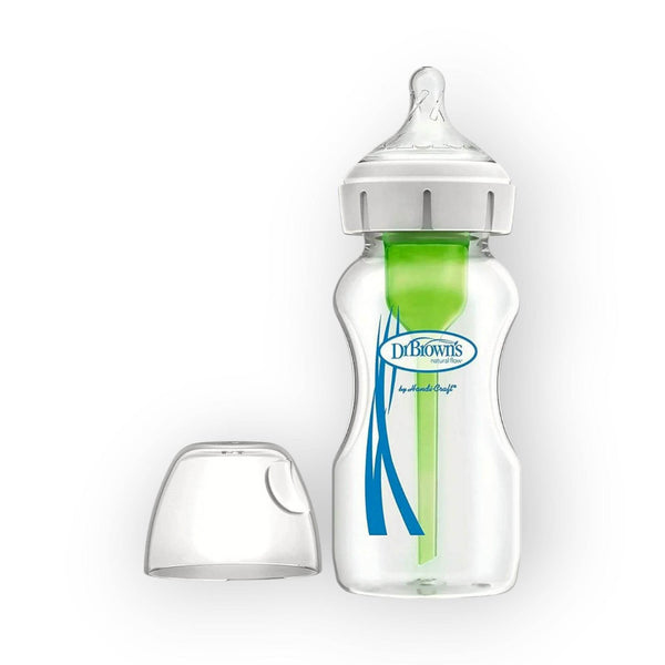 Dr. Brown's Natural Flow Options+ Anti-Colic Baby Bottle, Wide-Neck , 9oz/270ml - BabyAmore