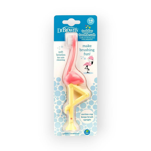Dr. Brown's Toddler Toothbrush,1-4 years - Flamingo