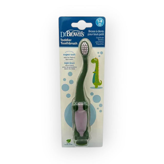 Dr. Brown's Toddler Toothbrush, Dinosaur Green (1-4 Yrs)