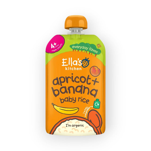 Ella's Kitchen Apricot + Banana Baby Rice, 4m+, 120g