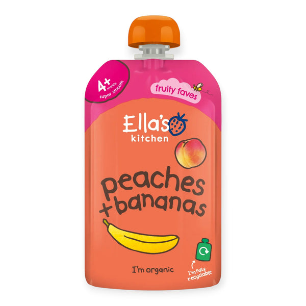 Ella's Kitchen Peaches + Banana, 4m+, 120g