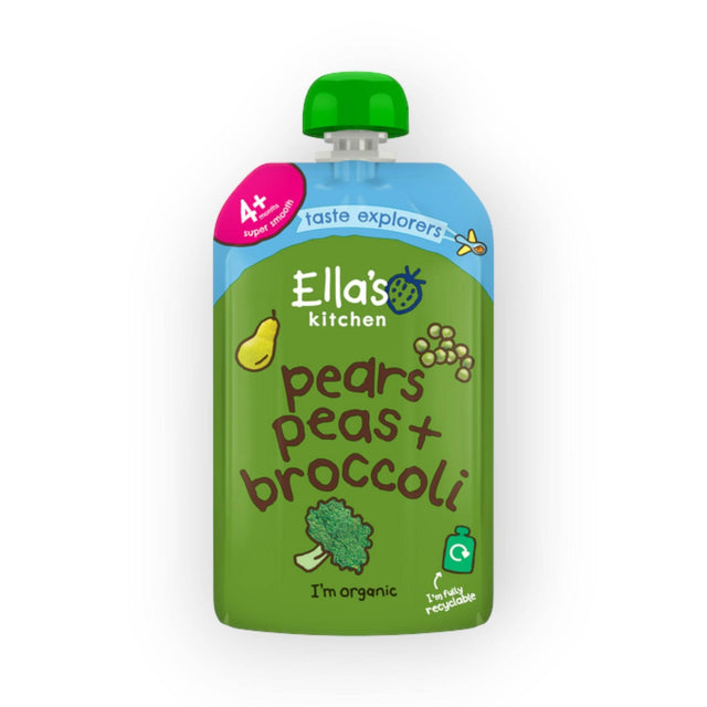 Ella's Kitchen Pears, Peas + Broccoli, 4m+ 120g