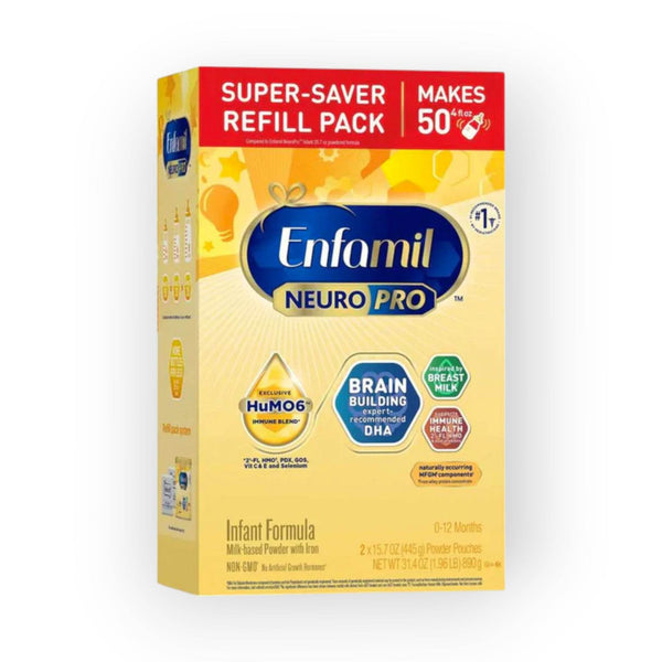Enfamil NeuroPro Infant Formula Milk Based Powder Refill Box, 0-12M, 890G - BabyAmore