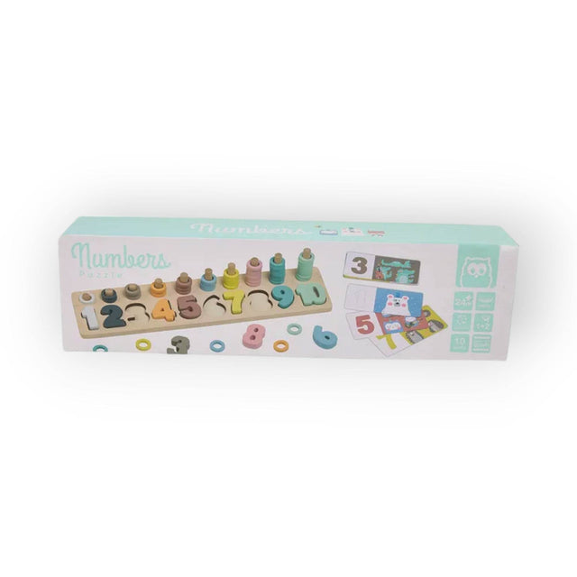 Eurekakids - Wooden Numbers Puzzle With Activity Cards