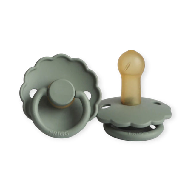 FRIGG Daisy Latex Baby Pacifier 6-18M, 1-Pack Lily Pad- Size 2