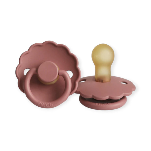 FRIGG Daisy Latex Baby Pacifier 6-18M, 1-Pack Powder Blush - Size 2