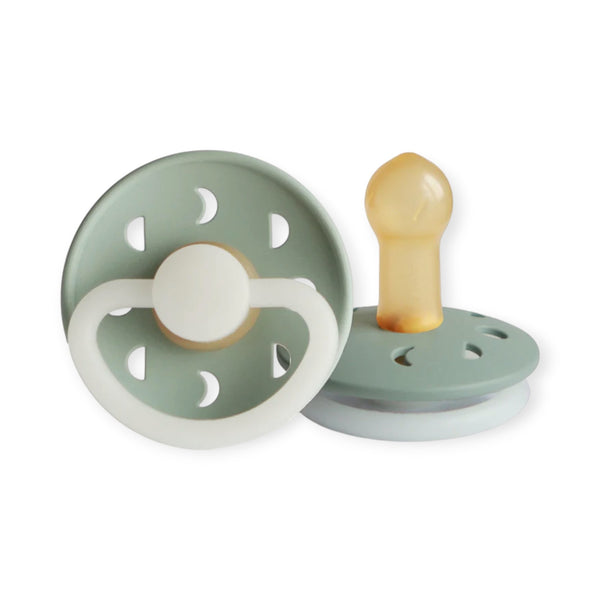 FRIGG Moon Phase Latex Baby Pacifier 6-18M 1-Pack Sage Night - Size 2