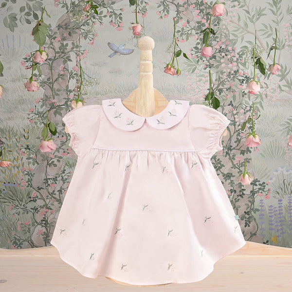 Blooms and Butterflies Girls Fairytale Frock - Mid Pink (3-6 months)