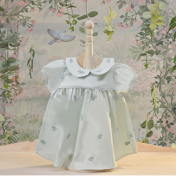 Blooms and Butterflies Girls Fairytale Frock - Light Green (3-6 months)