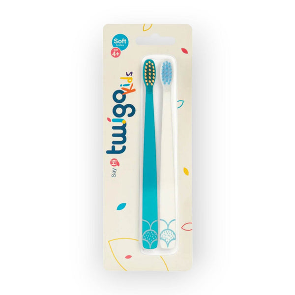 Flipper Toothbrush Flp Twigo Kids / Blue & White - 2Pcs - BabyAmore