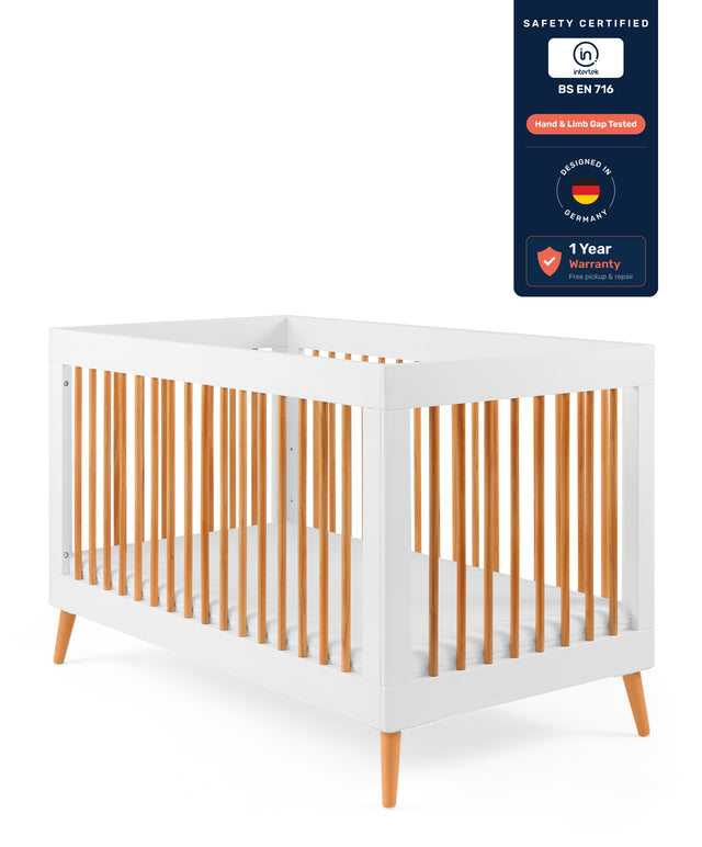 Growgether APEX 4-in-1 Convertible Crib for Baby Certified Wooden Crib to Toddler Bed | 1 Year Warranty