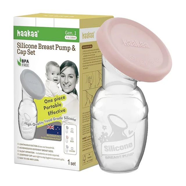 Haakaa Gen 2 Silicone Manual Breast Pump-Comes with Suction Base & Silicone Cap-Compact Size-BPA & PVC Free