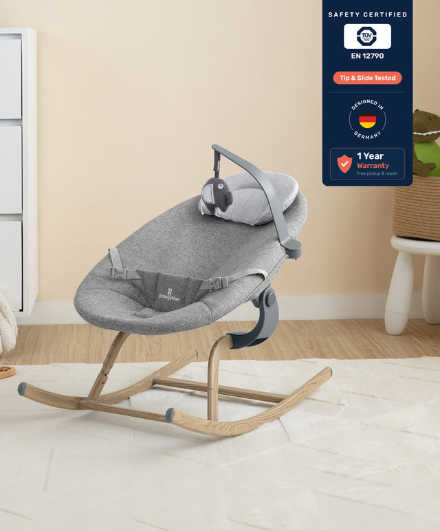 Growgether NEBULA Baby Rocker Ergonomic Recliner with 3-Position Adjustment | 1 Year Warranty