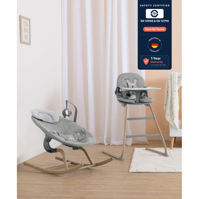 Growgether GRAVITY High Chair + NEBULA Newborn Rocker Combo | 5-Point Harness, 3 Reclines | 1 Year Warranty