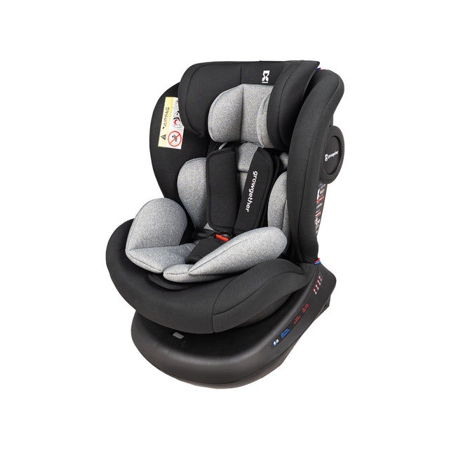 Growgether RYDDA 360° Rotating Car Seat – Multi-Functional Safety for 0–12 Years | ISOFIX, Top Tether & ECE Certified, Side Impact Protection | 1 Year Warranty