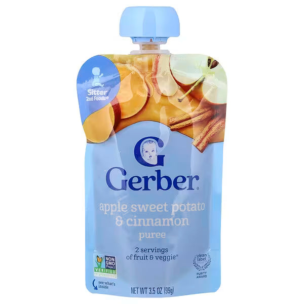 Gerber Apple Sweet Potato & cinnamon Puree Pouch, 99g