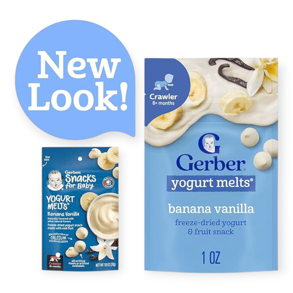 Gerber Yogurt Melts, 8+ Months, Banana Vanilla 28g – BabyAmore