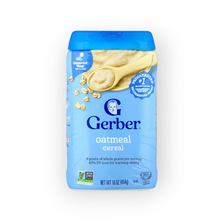 Gerber Baby Cereal 1st Foods, Supported Sitter, Grain & Grow, Oatmeal 454 g - BabyAmore