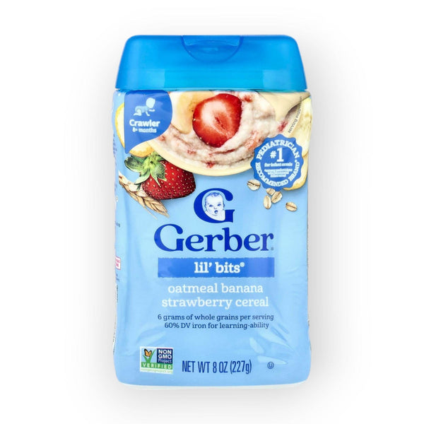 Gerber Lil' bits Oatmeal Banana Strawberry Cereal - 227g - BabyAmore