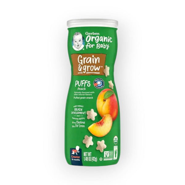 Gerber Organic Puffs, Peach, 42g - BabyAmore