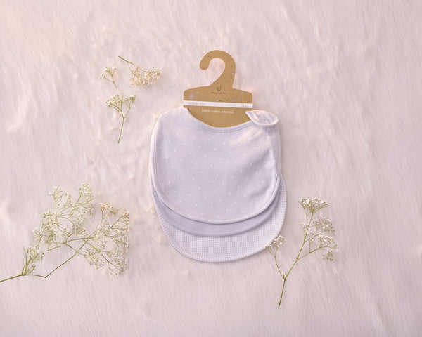 Blooms and Butterflies Grey Bibs - Set of 3