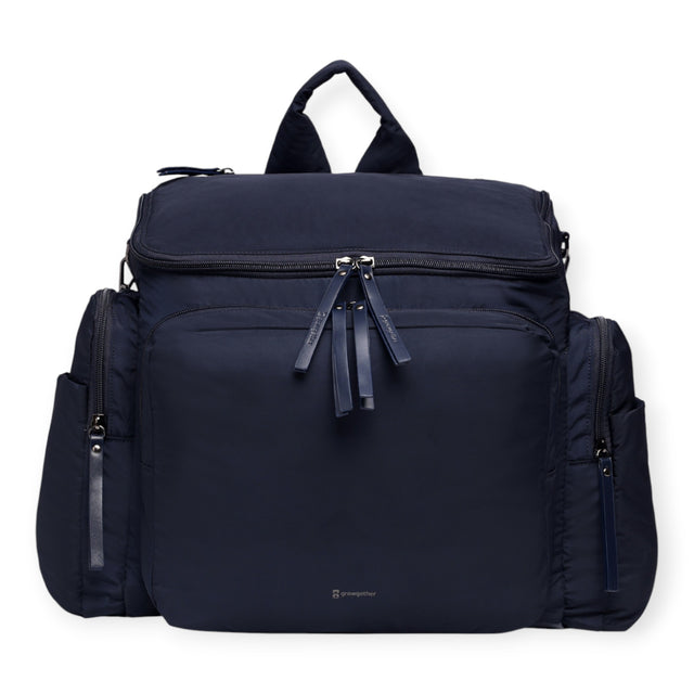 Growgether MOVA Diaper Bag | Water Repellent | Convertible Sling | Thermal Pockets | 6 Months Warranty - Navy