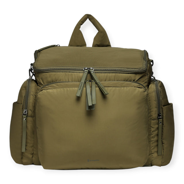 Growgether MOVA Diaper Bag | Water Repellent | Convertible Sling | Thermal Pockets | 6 Months Warranty - Olive