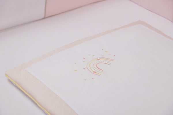 Blooms and Butterflies Rainbow Pink Hand Quilt