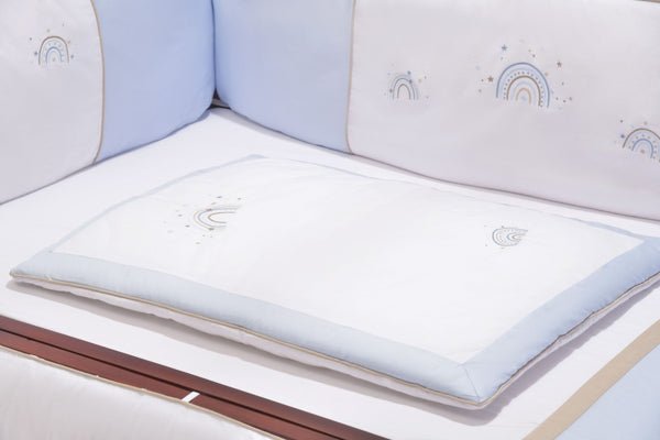 Blooms and Butterflies Rainbow Blue Hand Quilt