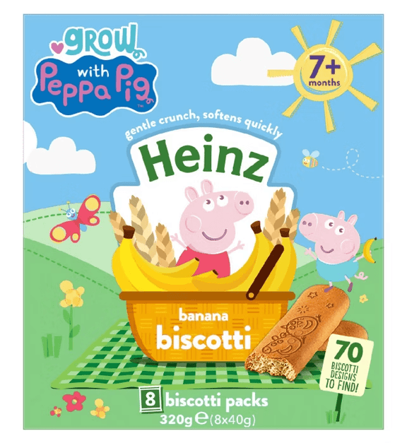 View of Heinz with Peppa Pig Banana Biscotti - 320G-8X40G – BabyAmore