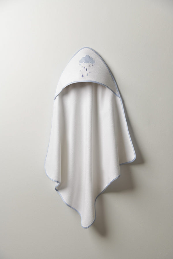 Blooms and Butterflies Rainy Blue Hooded Towel