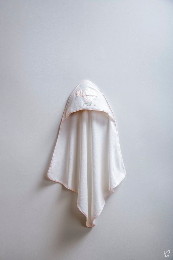 Blooms and Butterflies Windy Pink Hooded Towel