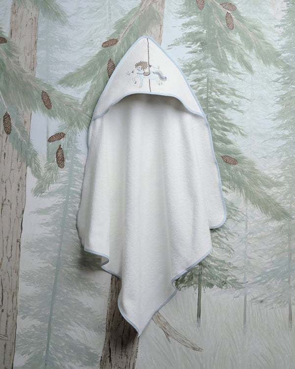 Blooms and Butterflies Merry Go Round Hooded Towel Boy