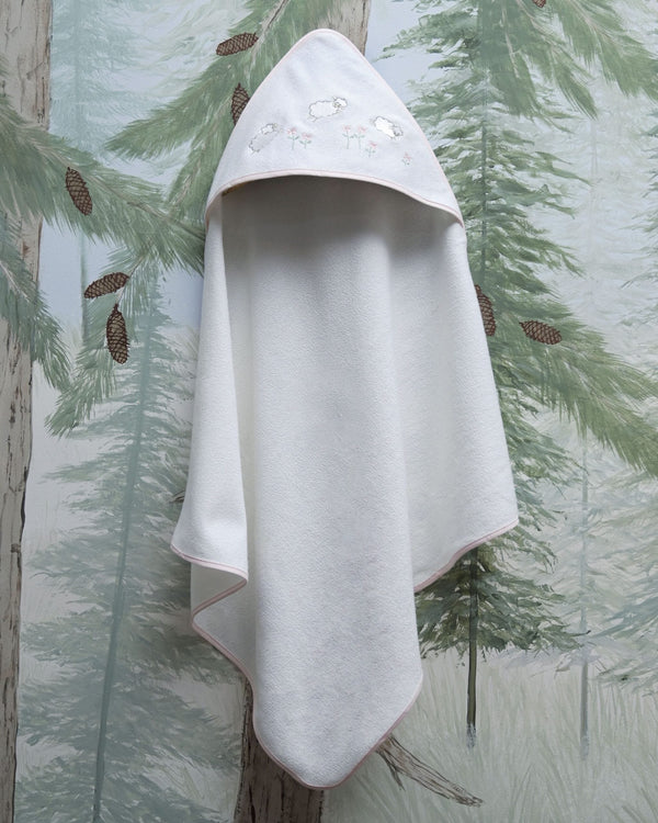 Blooms and Butterflies Lambs in Meadow Hooded Towel