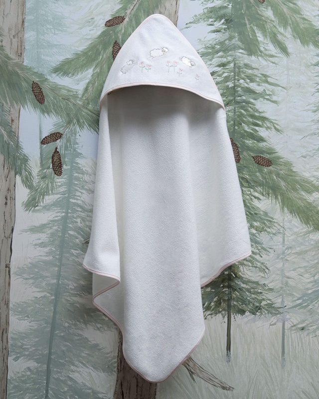 Blooms and Butterflies Lambs in Meadow Hooded Towel