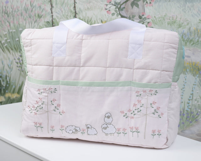 Blooms and Butterflies Lambs in Meadow Large Baby Bag