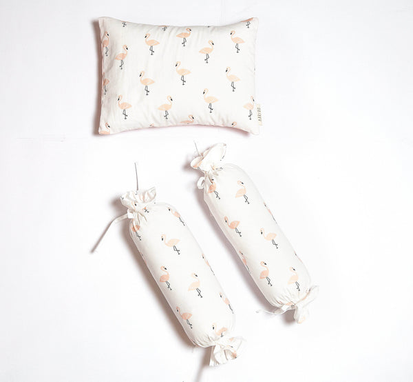 Aariro Pillow & Bolster - Tropical Flamingo - BabyAmore