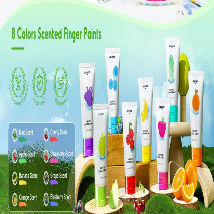 Jar Melo Scented Finger Paint-8 colors - BabyAmore