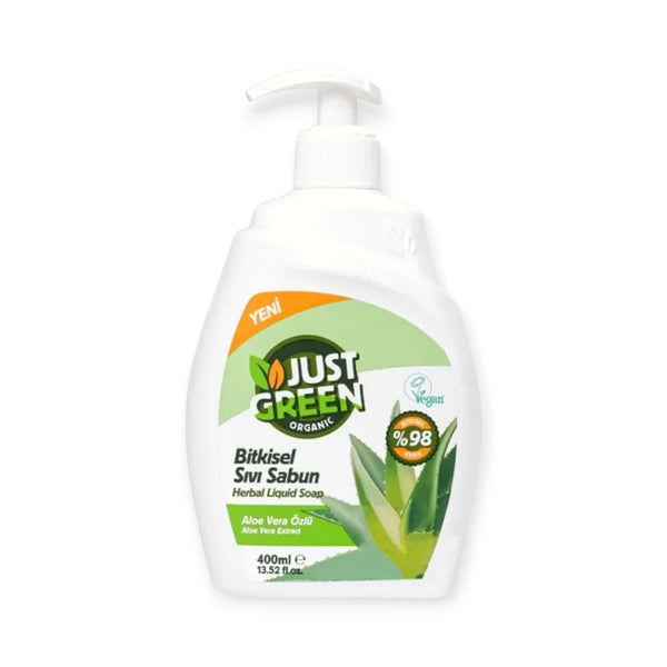 Just Green Organic Herbal Liquid Hand Soap, 400 ML -Aloe Vera